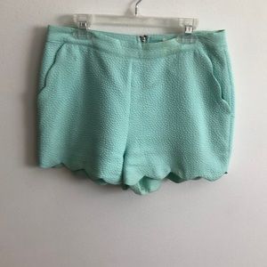 Teal scalloped shorts